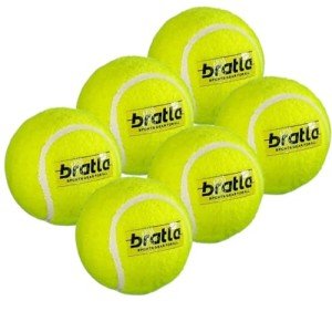 Bratla Heavy Tennis Cricket Ball 120-130g - Pack of 6 | Hard Tennis Balls for Softball Cricket Games