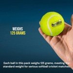 Bratla Heavy Tennis Cricket Ball 120-130g - Pack of 6 | Hard Tennis Balls for Softball Cricket Games