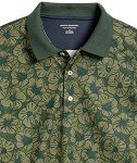 Amazon Essentials Men's Golf Polo Shirt, Quick Dry, Short Sleeve, Olive Hibiscus Flower, X-Large