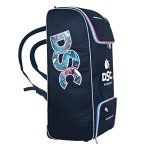 DSC Intense Duffle Kit Bag with Wheelie | Color: Navy Blue | Size: 38 x 15.5 x 24 inches | Material: Polyester | Premium Quality | One Big Accessory Pocket | Two Padded Bat Pockets