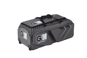 Gunn & Moore GM Cricket Wheelie Bag Holdall | 909 | Engineered Wheel Housing All Terrain | Tough Water-Resistant 600 Denier Polyester | Anti-Scuff Corner Protection | Large - 107 Litres | Grey
