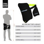 moonwalkr Cricket Thigh Guards 2.0 Lightweight Cricket Guard & Equipment Unisex Thigh Pads for Batter's Height (6'3"-6'6") Safeguarding Both Your Outer and Inner Thighs Black (X-Large, Left Hand).