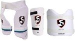 SG Cricket Guard Set - Men's, Multicolor - Thigh, Elbow, Chest Protection - Unisex, Adjustable, Cricket, White
