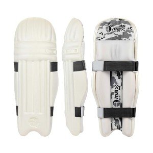 RMAX Cricket Batting Legguard Pad Full Size, White