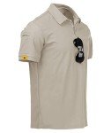 ZITY Mens Polo Shirt Short Sleeve Sports Tactical T-Shirt Athletic Golf Polos Daily Casual Stylish Collared Shirts for Men Lightkhaki Large
