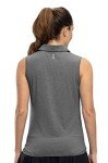 YSENTO Ladies Golf Shirts Sleeveless Golf Clothes Apparel Shirts Collared 1/4 Zip Dry Fit UV Protection Tennis Polo Shirts Dark Grey L