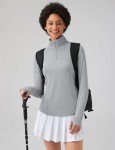 LOMON Women's Long Sleeve Shirts UPF 50+ Sun Protection Quick Dry Hiking Uv Shirts for Women（Grey,L）