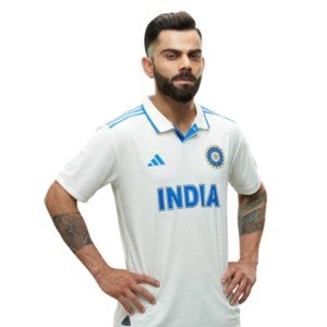 adidas India Cricket Test Jersey Men (US, Alpha, Large, Regular, Regular, White)