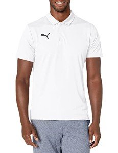 PUMA mens Teamliga Sideline Polo Shirt, White/Black, Large US