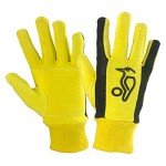 KOOKABURRA Unisex's Padded Cotton Wicket Keeping Inners, Yellow/Black, Over Sized Adult