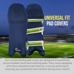 Bratla Cricket Batting Pads Covers, Navy Blue Covers for Cricket Pads for Men Batting Color Fit Neatly on Legguards Easily Put On