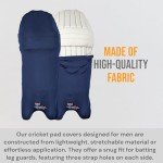 Bratla Cricket Batting Pads Covers, Navy Blue Covers for Cricket Pads for Men Batting Color Fit Neatly on Legguards Easily Put On