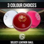 ONEGlobal Select Leather Cricket Ball | 100% Handcrafted, 156g - 5.5oz, 4-Piece Construction | Ideal for T20, Net Practice, Training etc. (White, 1 Pack)