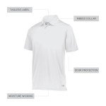 Russell Athletic Men's Dri-Power Performance Golf Polo Shirt, -white, 3XL
