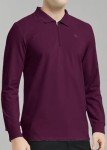 MoFiz Men's Golf Polo Shirts 1/4 Zip Collared Long Sleeve Work Shirt Cotton Breathable Casual Travel Shirt Lightweight Athletic T-Shirt Wine Red XL
