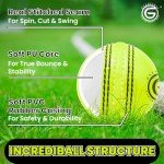ONEGlobal Incrediball Soft Practice Cricket Ball | Outdoor & Indoor Soft Rubber Cricket Ball with Core & Stitched Seam | for Honing Skills & Family Fun (1-Fluoro Yellow)