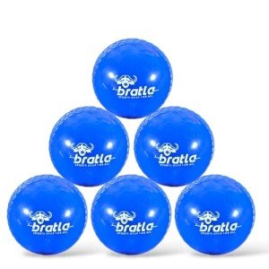 Bratla Wind Cricket Balls - Soft Training Practice Cricket Air Balls for Coaching Indoor & Outdoor - Blue Orange Neon/Yellow Pack of 6 (Blue)