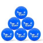 Bratla Wind Cricket Balls - Soft Training Practice Cricket Air Balls for Coaching Indoor & Outdoor - Blue Orange Neon/Yellow Pack of 6 (Blue)
