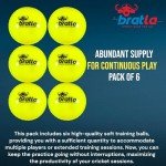 Bratla Wind Cricket Balls - Soft Training Practice Cricket Air Balls for Coaching Indoor & Outdoor - Blue Orange Neon/Yellow Pack of 6 (Blue)