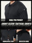 MAGCOMSEN Men Black Work Shirt Golf Polo Shirts Short Sleeve Combat Shirt Tactical Shirt XL