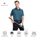 Golf Shirts for Men Dry Fit Moisture Wicking Casual Sport Short Sleeve Mens Golf Polo Shirts