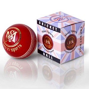 Mozi Sports® Leather Cricket Ball Senior Hand Stitched Match Quality Balls Weight 5.50oz (Red)