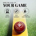 Mozi Sports® Leather Cricket Ball Senior Hand Stitched Match Quality Balls Weight 5.50oz (Red)