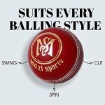 Mozi Sports® Leather Cricket Ball Senior Hand Stitched Match Quality Balls Weight 5.50oz (Red)