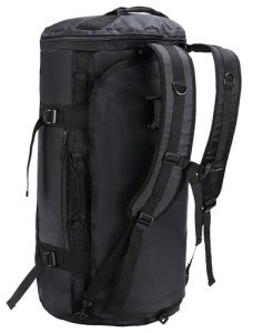 MIER Large Duffel Backpack Sports Gym Bag with Shoe Compartment, Heavy Duty and Water Resistant, Black, 60L