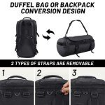 MIER Large Duffel Backpack Sports Gym Bag with Shoe Compartment, Heavy Duty and Water Resistant, Black, 60L