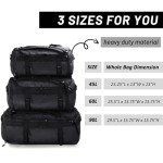 MIER Large Duffel Backpack Sports Gym Bag with Shoe Compartment, Heavy Duty and Water Resistant, Black, 60L