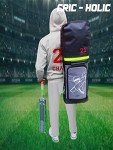 Jaspo Cric Holic Padded Cricket Kit Bag (Polyester Material) For Plastic & Wooden Cricket Sets – Multiple Utility Pockets, Multiple Carrying Options, Spacious Design For Complete Gear (Carry Bag Only)