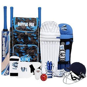CW Tournament Adult Cricket Full Set Sports Complete Set Wooden Bat Kit Bag Complete Cricket Kit Kashmir Willow Bat Full Size Senior