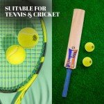 Mozi Sports Cricket Tennis Balls- Heavy Rubber Tennis Balls for Cricket Play Weight 120gm (Yellow)