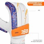 DSC Intense Force Leather Cricket Batting Gloves | Color: White & Blue | Size: Men RH | Material: PU & Ultra-Light Foam | for Advance | Lightweight & Breathable | Superior Supple Leather Palm