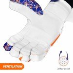 DSC Intense Force Leather Cricket Batting Gloves | Color: White & Blue | Size: Men RH | Material: PU & Ultra-Light Foam | for Advance | Lightweight & Breathable | Superior Supple Leather Palm
