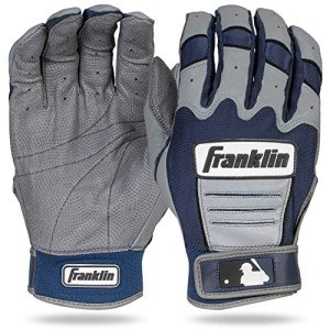Franklin Sports MLB CFX Pro Baseball Batting Gloves - Gray/Navy - Adult Large