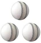 ADVIK Enterprises Leather Cricket Ball White Color A Grade | Hard and Seasoned Hand Stitched No Stamp for Indoor and Outdo or Practice Cricket Balls-4 Piece (3)