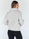 Chic Grey Oversized Half Zip Sweatshirt for Fall