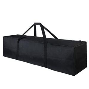 TOPDesign 1-Pack 46 Inch Extra Large Zippered Duffel Bag for Travel Camping Sports Equipment Storage, Waterproof Foldable Luggage Bag with Padded Handles (Black)