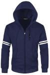 Chrisuno Men's Boy Zipper Slim Fit Hoodie Jackets Outwear Windbreakers Cricket Clothing Navy S
