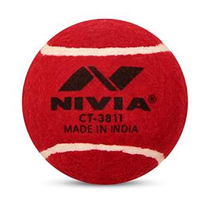 Nivia Heavy Red Tennis Cricket Ball - Single