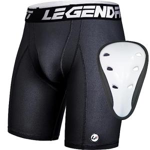 Legendfit Men Football Compression Shorts w/Cup Straps Protective Athletic Sliding Underwear Baseball Lacrosse Cricket