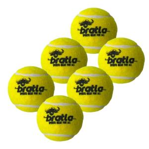 Bratla Pro Tennis Balls for Cricket - Lightweight Cricket Ball Tennis Ball for Tape Ball Cricket Bat (Pack of 6)