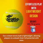 Bratla Pro Tennis Balls for Cricket - Lightweight Cricket Ball Tennis Ball for Tape Ball Cricket Bat (Pack of 6)