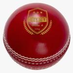 ONEGlobal Select Leather Cricket Ball | 100% Handcrafted, 156g - 5.5oz, 4-Piece Construction | Ideal for T20, Net Practice, Training etc. (Red, 1 Pack)