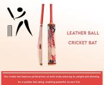 Kashmir Willow Leather Ball Cricket Bat, Exclusive Cricket Bat for Adult Full Size with Free Best Bat Cover & Protection Sheet