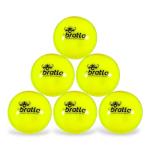 Bratla Wind Cricket Balls - Soft Training Practice Cricket Air Balls for Coaching Indoor & Outdoor - Blue Orange Neon/Yellow Pack of 6 (Neon/Yellow)