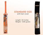 Kashmir Willow Leather Ball Cricket Bat, Exclusive Cricket Bat for Adult Full Size with Free Best Bat Cover & Protection Sheet (Orange Sticker)