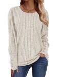 Sweaters for Women Early Fall Fashion Clothing 2025 School Outfits for Teachers Long Sleeve Shirts Women Blouses Boho Tops Sweatshirts Chocolate Brown Anthropologie Dress Clothes Apricot Medium